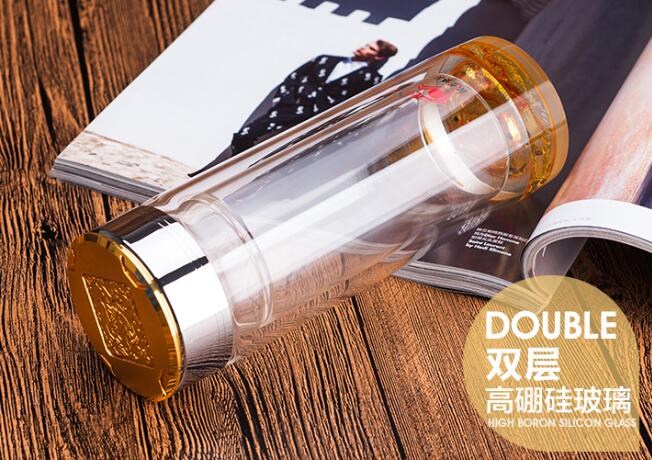 水晶杯,水晶杯定制,双层玻璃水晶龙杯