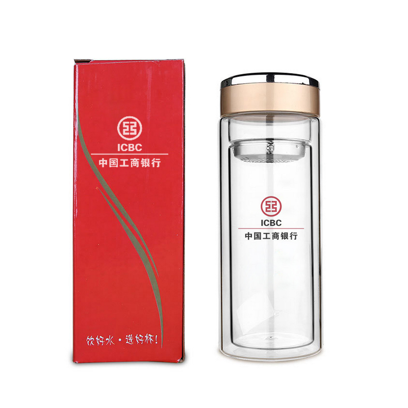 中国工商银行定制水杯子案例玻璃杯图片