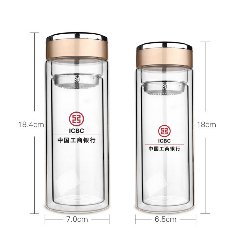 中国工商银行定制水杯子案例玻璃杯图片